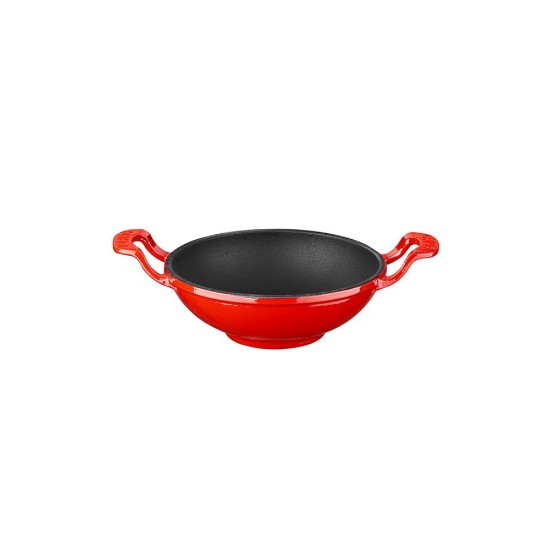 Kerek wok, 16 cm, öntöttvas, piros - LAVA