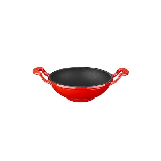 Kerek wok, 16 cm, öntöttvas, piros - LAVA