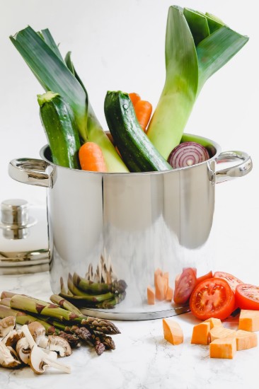 Fazék, fedővel, rozsdamentes acél, 22 cm/7 l - Kitchen Craft