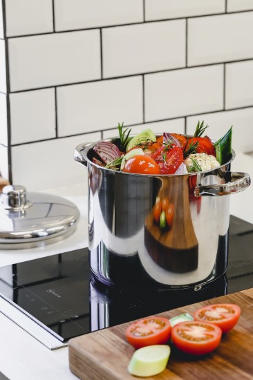 Fazék, fedővel, rozsdamentes acél, 22 cm/7 l - Kitchen Craft