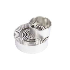 Kitchen Craft 11-db kerek vágó készlet, egyenes élű, fém