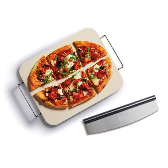 2 darabos pizza elkészítéséhez és tálalásához szükséges szett, 37,5 x 30 cm, kerámiából - Kitchen Craft