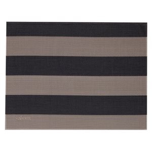 "Stripes" asztali szőnyeg, 42 x 32 cm, vinil, bézs/fekete - Saleen