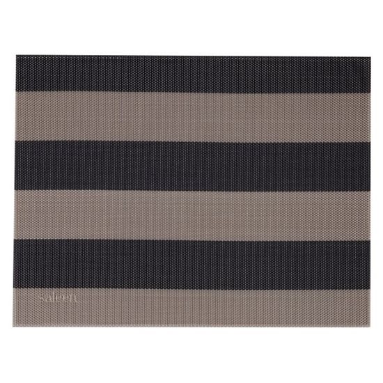 "Stripes" asztali szőnyeg, 42 x 32 cm, vinil, bézs/fekete - Saleen