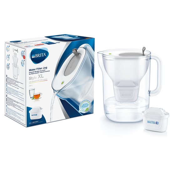 BRITA Style XL Maxtra+ 3.6 L-es szűrke vízszűrő kancsó