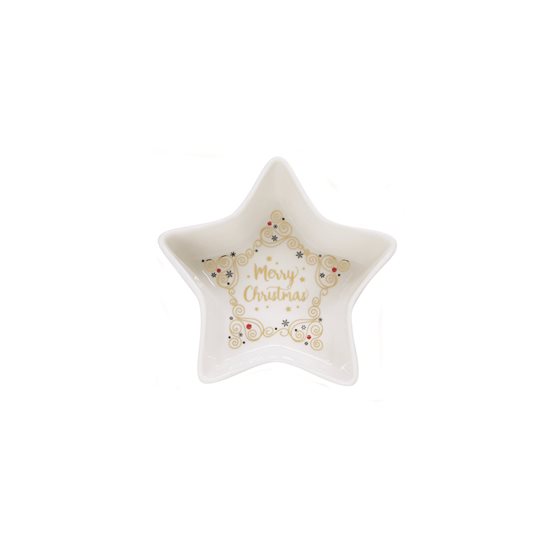 Nuova R2S "Merry Christmas" porcelán csillag alakú tál 15 cm