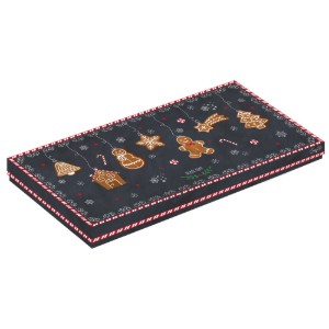 Nuova R2S - 36 x 17 cm-es üveg tálaló - "GINGERBREAD" motivummal