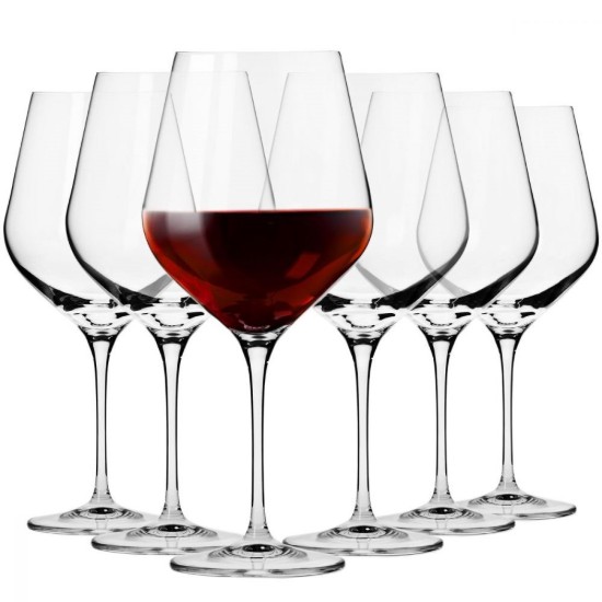 6 darabos Burgundy borospohár készlet, kristályüvegből, 900ml, "Splendour" - Krosno