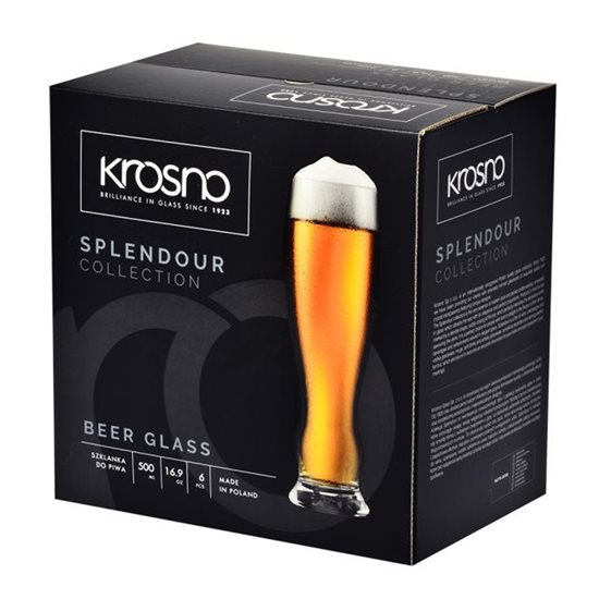 Krosno - 500 ml - es 6 darabos "Splendour" sörös pohár készlet