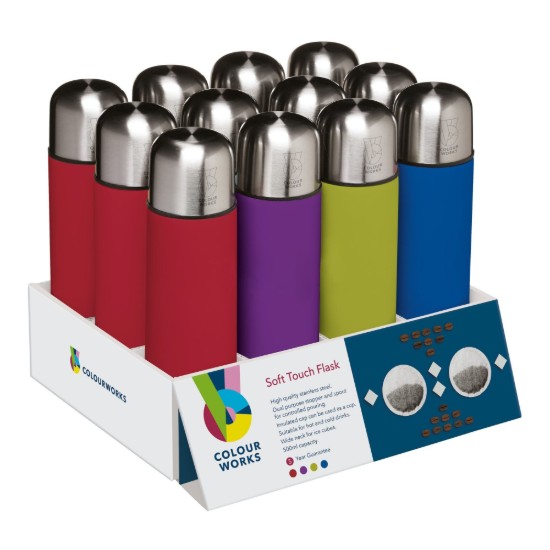 Hőszigetelt palack, rozsdamentes acél, 500 ml - Colourworks