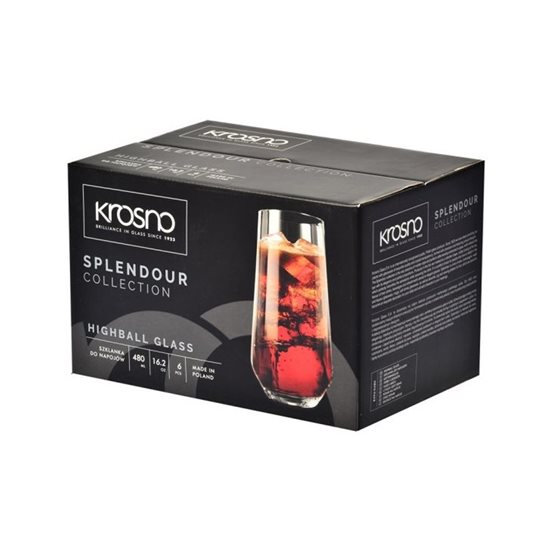 Krosno - 480 ml - es 6 darabos "Splendour" - hosszú ital - pohár készlet