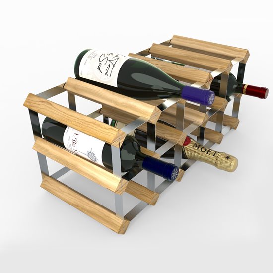 RTA – Light Oak fenyőfa borospolc 15 üveg bor tárolásához 