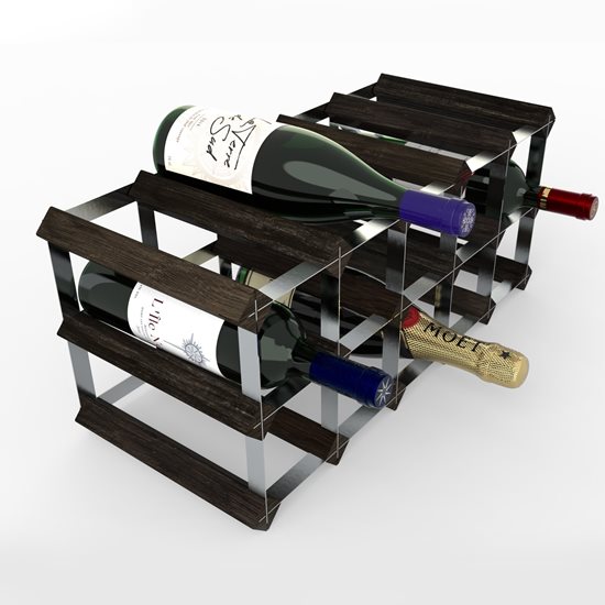 RTA – Black Ash fenyőfa borospolc 15 üveg bor tárolásához 