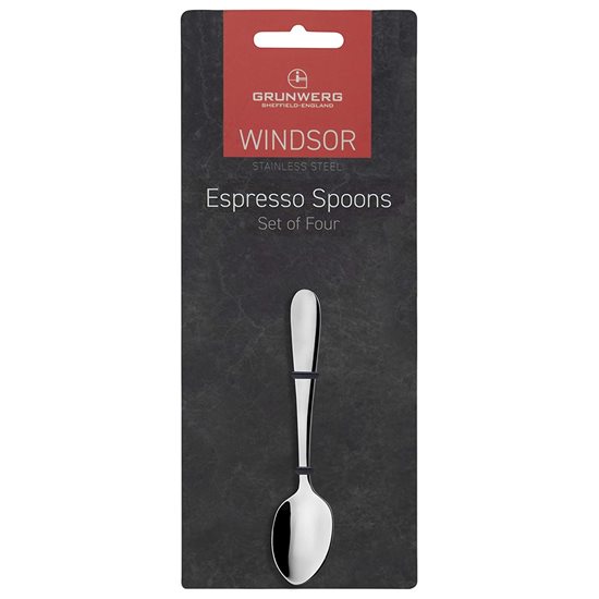 Készlet 4 "Windsor" teáskanál eszpresszó, rozsdamentes acél - Grunwerg