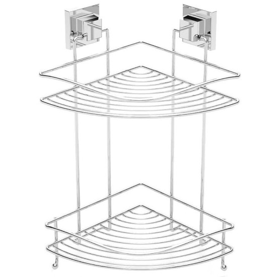 2 szintes fürdőszobai polc, ragasztó, 21 x 21 x 40 cm - Tekno-tel