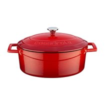 LAVA öntvény ovális lábas 29 cm, piros