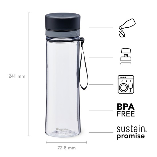 Műanyag palack 600 ml Aveo, Clear és Grey - Aladdin