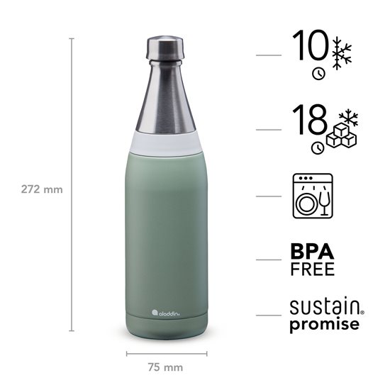 Aladdin - 600 ml-es Sage Green rozsdamentes acél palack - Thermavac