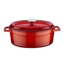Lava ovális öntvény lábas 31 cm, piros