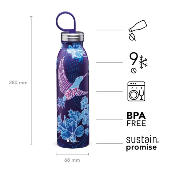 Aladdin - 550 ml-es Riverside Indigo rozsdamentes acél palack - X Naito Hűtött Thermavac