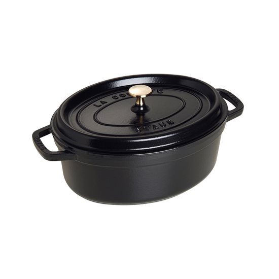 Staub - 27 cm / 3.2 literes ~ Black - Ovális Cocotte öntöttvas edény