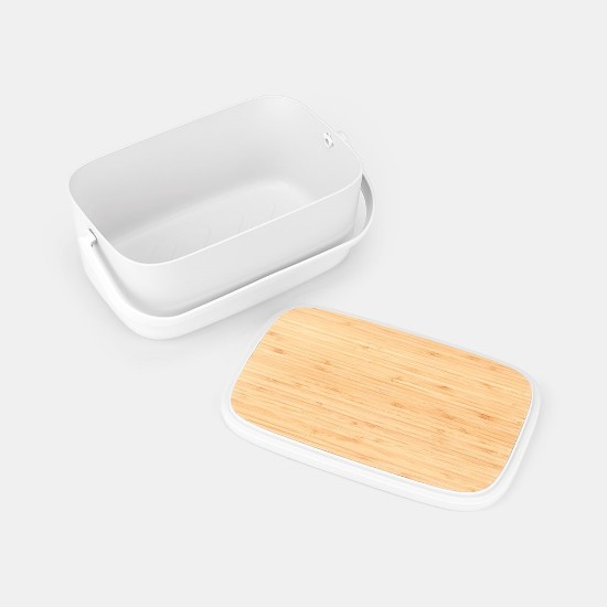 Brabantia ~ 25,5 x 39,5 cm-es világosszürke - Kenyértároló doboz bambusz fedővel