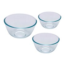  Pyrex - 3 drb-os gömbölyű (talpas) hőálló üvegedény szett