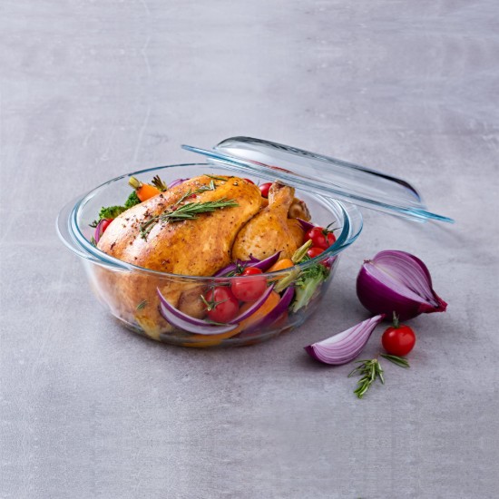 Kerek tál fedővel, hőálló üvegből, 2,5 l + 1 l - PYREX