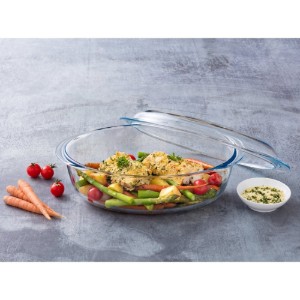 Ovális edény fedővel, hőálló üvegből, 3,1 L + 1 L, "Slow Cook" - Pyrex