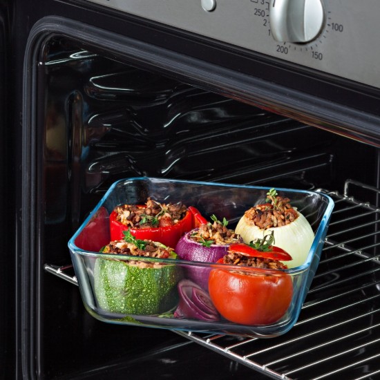 "Cook & Freeze" téglalap alakú ételtartó, hőálló üvegből, műanyag fedéllel, 1,5 L - Pyrex