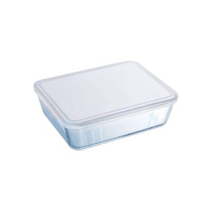 Téglalap alakú élelmiszertároló edény, üvegből, műanyag tetővel, hőálló, 4 l, "Cook & Freeze" - Pyrex