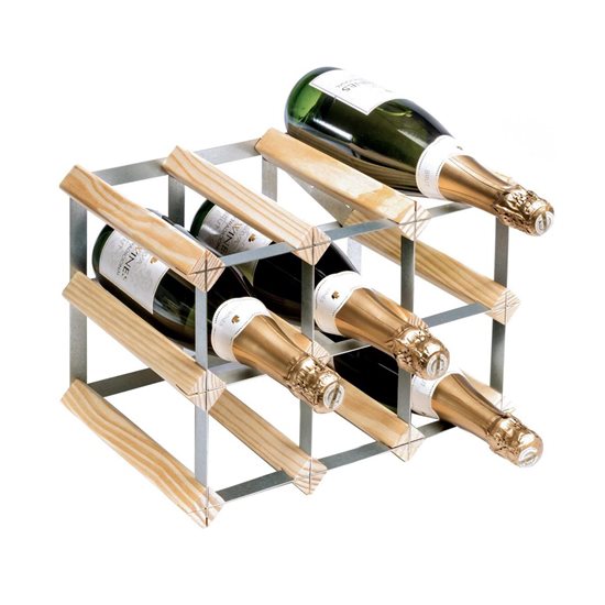 RTA – Natur  fenyőfa borospolc 9 üveg bor tárolásához összeszerelt