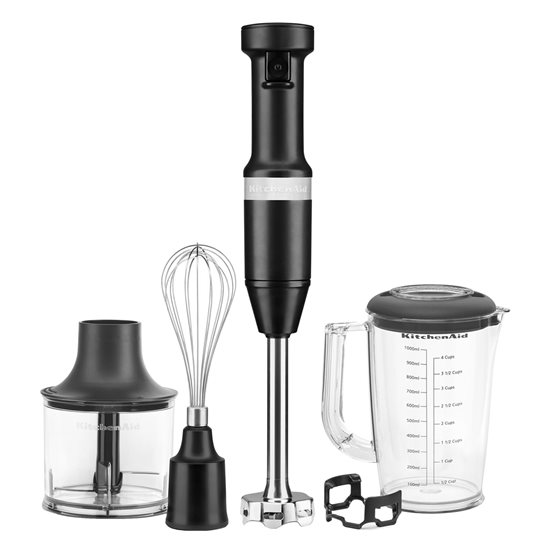 KitchenAid - 180W-os - Matte Black - botmixer (3 az 1-ben turmixgép szett)