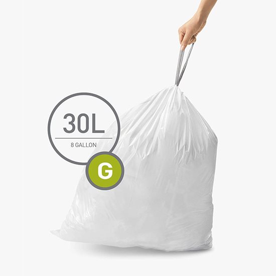 Simplehuman - G kódú ~ 30 literes / 60 db, műanyag szemeteszsákok