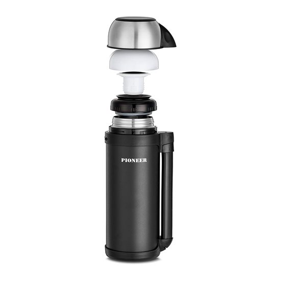 "Pioneer" vákuum thermos, 1,8 l, rozsdamentes acél, Fekete - Grunwerg