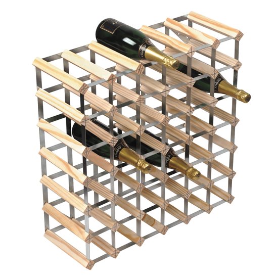 RTA –  Natur fenyőfa borospolc 42 üveg bor tárolásához 