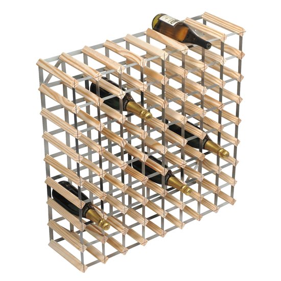  RTA – Natur fenyőfa borospolc 72 üveg bor tárolásához