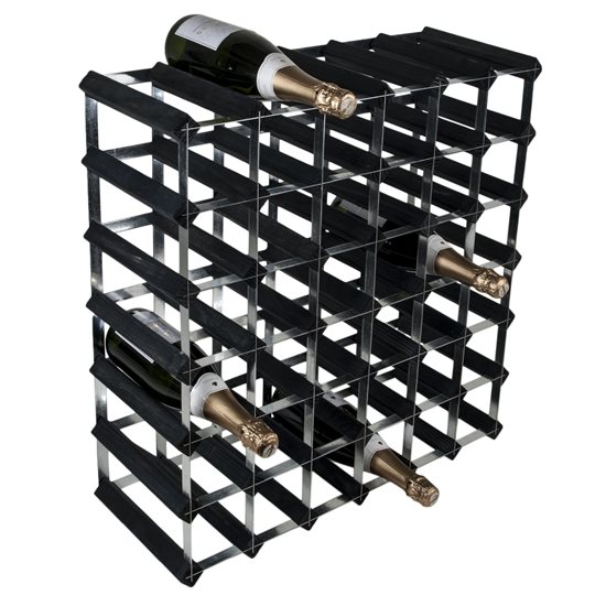 RTA – Black Ash fenyőfa borospolc 42 üveg bor tárolásához 