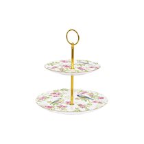 2 rétegű porcelántál süteményekhez, 16 cm/21 cm "Spring Time" kollekció - Nuova R2S