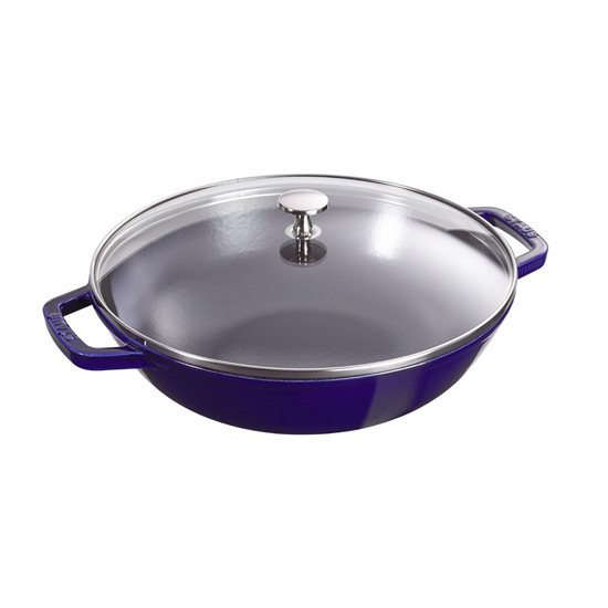Staub wok 30 cm, öntöttvas, Dark Blue
