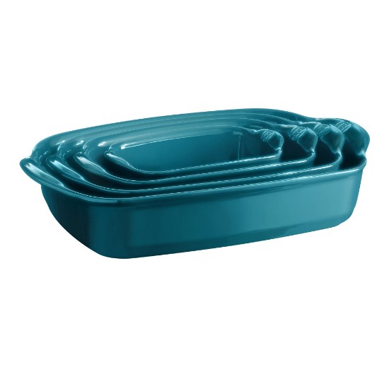 Emile Henry - 30 x 19 cm / 1,55 literes ~ Mediterranean Blue ~ kerámia tepsi