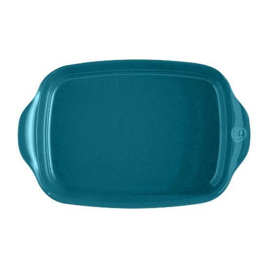 Emile Henry - 30 x 19 cm / 1,55 literes ~ Mediterranean Blue ~ kerámia tepsi