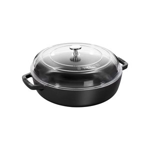  Braiser szoté lábas, öntöttvas, 26cm/3.3L, Black - Staub