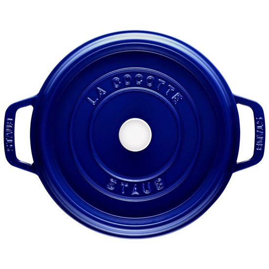 Staub ~ 30 cm / 8,35 literes Dark Blue- kerek Cocotte öntöttvas fazék