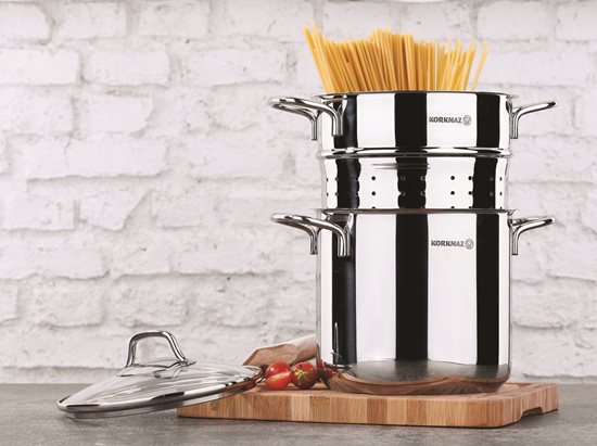 Edénykészlet spagetti főzéséhez, rozsdamentes acél, 20 cm / 5,6L, "Perla" - Korkmaz