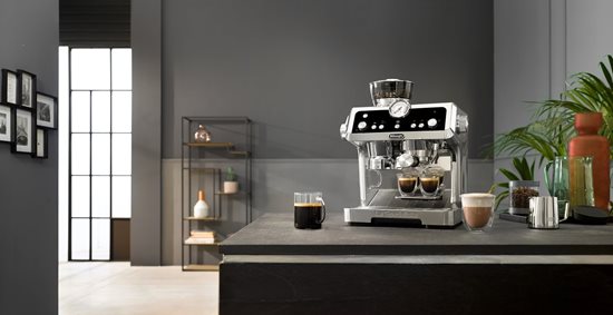 De'Longhi - Kézi eszpresszó kávéfőző, 1450W, "La Prestista Prestigio", ezüst színű