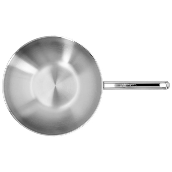 Wok serpenyő, rozsdamentes acél, 7 rétegű, 30cm/3L, "Apollo" - Demeyere