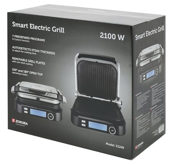 Zokura -  Okos elektromos grill, 2100 W, 7 program 