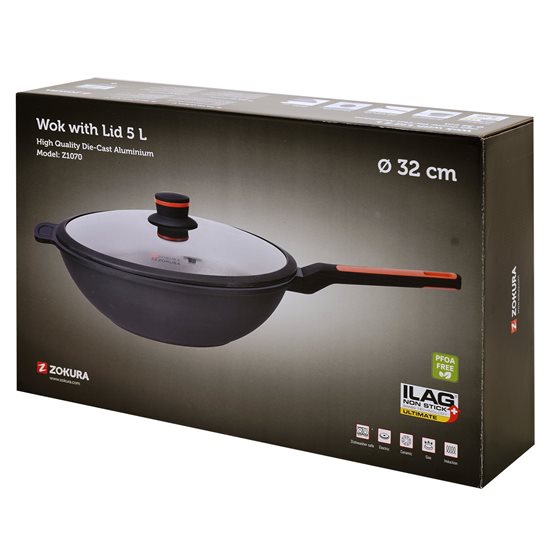 Zokura -  32 cm /  5 litres "Noble" wok serpenyő