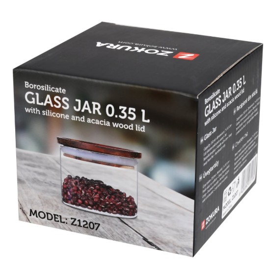 Üveg, boroszilikát üveg, 350 ml - Zokura